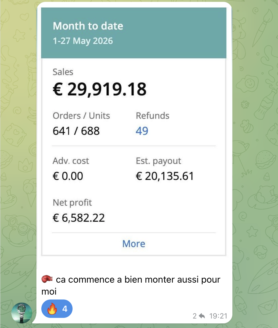 Résultat partagé dans la communauté AMZSC